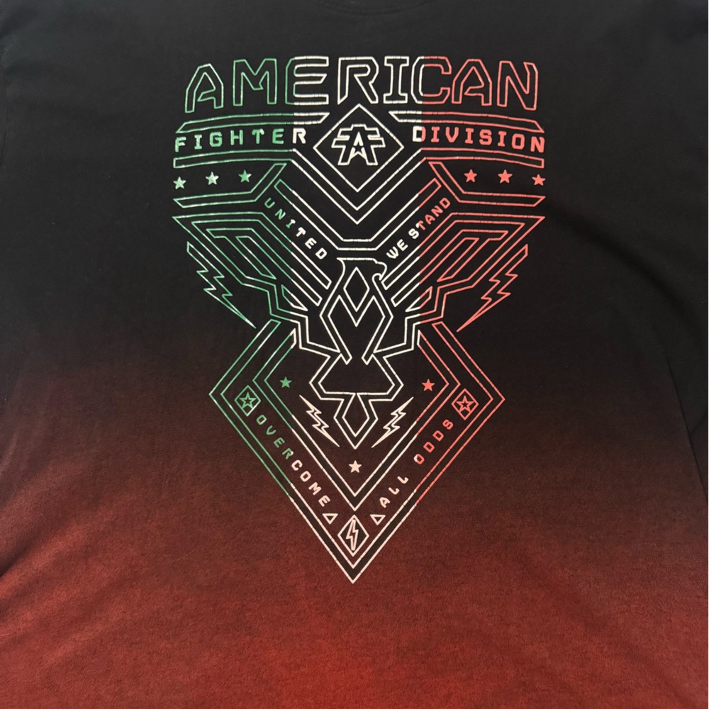 American Fighter Black and Red Short Sleeve Tee